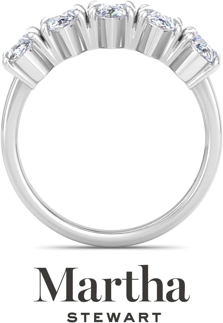 imageMartha Stewart 3 Carat Lab Grown Diamond Ring Five Stone Diamond Engagement Ring in 14 Karat Goldwhitegold