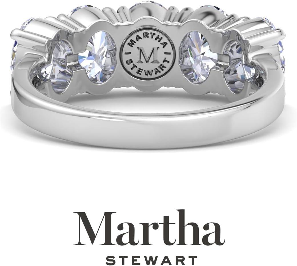 imageMartha Stewart 3 Carat Lab Grown Diamond Ring Five Stone Diamond Engagement Ring in 14 Karat Goldwhitegold
