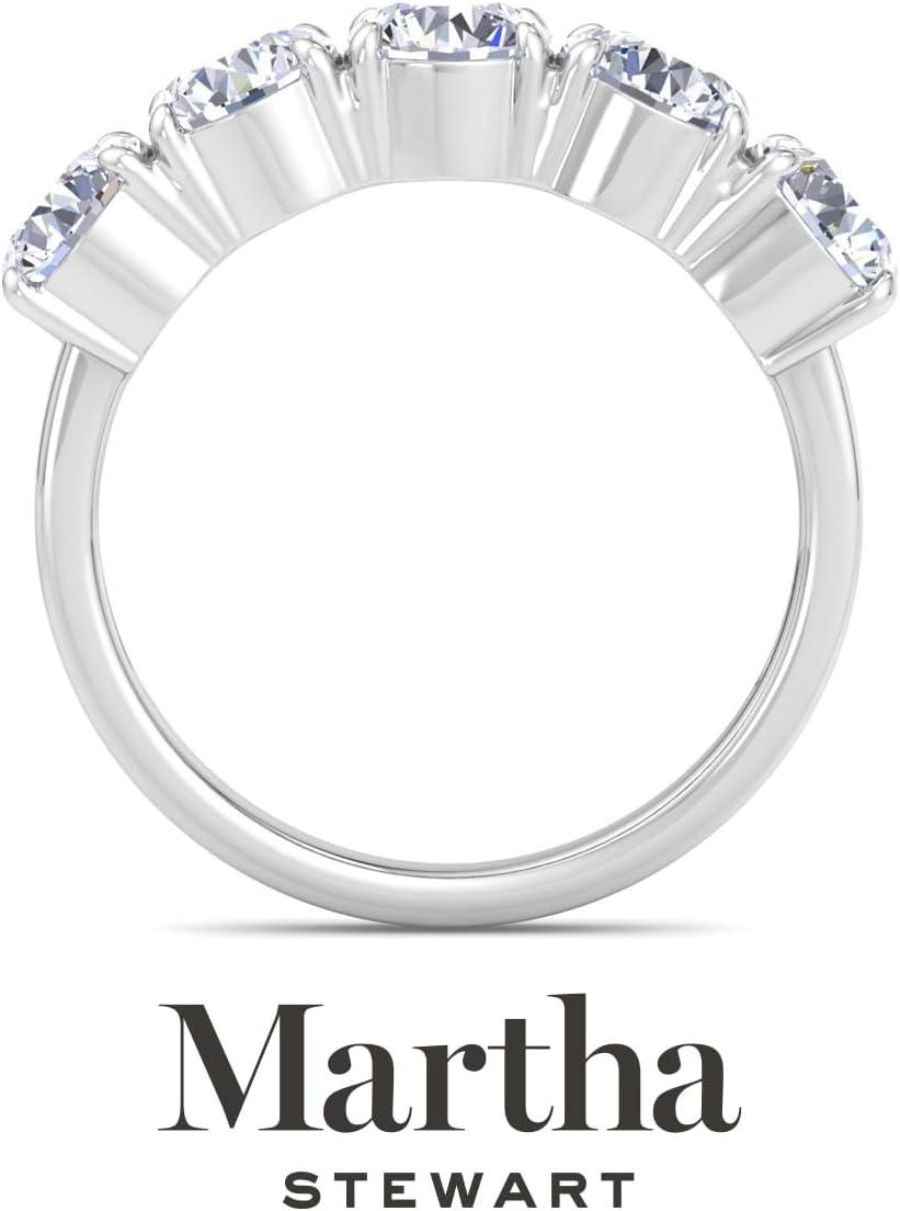 imageMartha Stewart 3 Carat Lab Grown Diamond Ring Five Stone Diamond Engagement Ring in 14 Karat Goldwhitegold