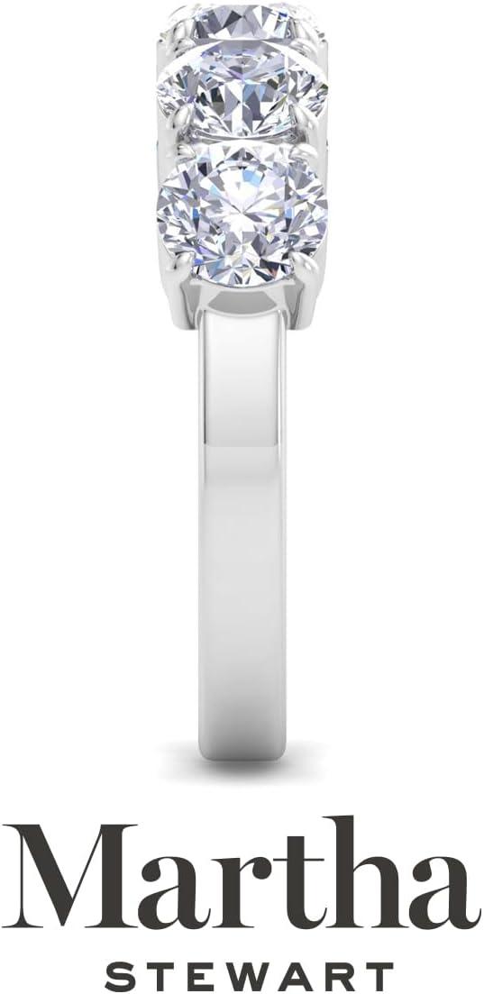 imageMartha Stewart 3 Carat Lab Grown Diamond Ring Five Stone Diamond Engagement Ring in 14 Karat Goldwhitegold