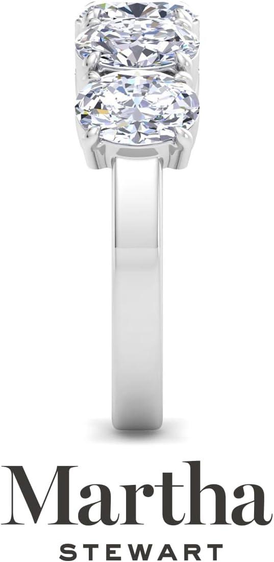 imageMartha Stewart 3 Carat Lab Grown Diamond Ring Five Stone Diamond Engagement Ring in 14 Karat Goldwhitegold