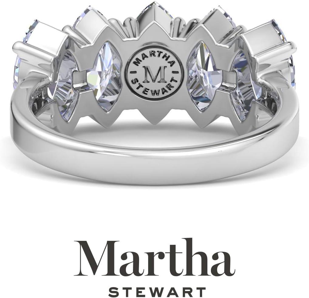 imageMartha Stewart 3 Carat Lab Grown Diamond Ring Five Stone Diamond Engagement Ring in 14 Karat Goldwhitegold