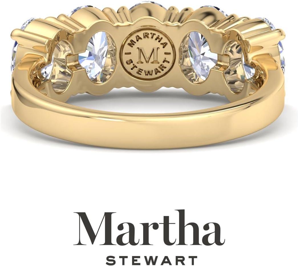 imageMartha Stewart 3 Carat Lab Grown Diamond Ring Five Stone Diamond Engagement Ring in 14 Karat Goldyellowgold