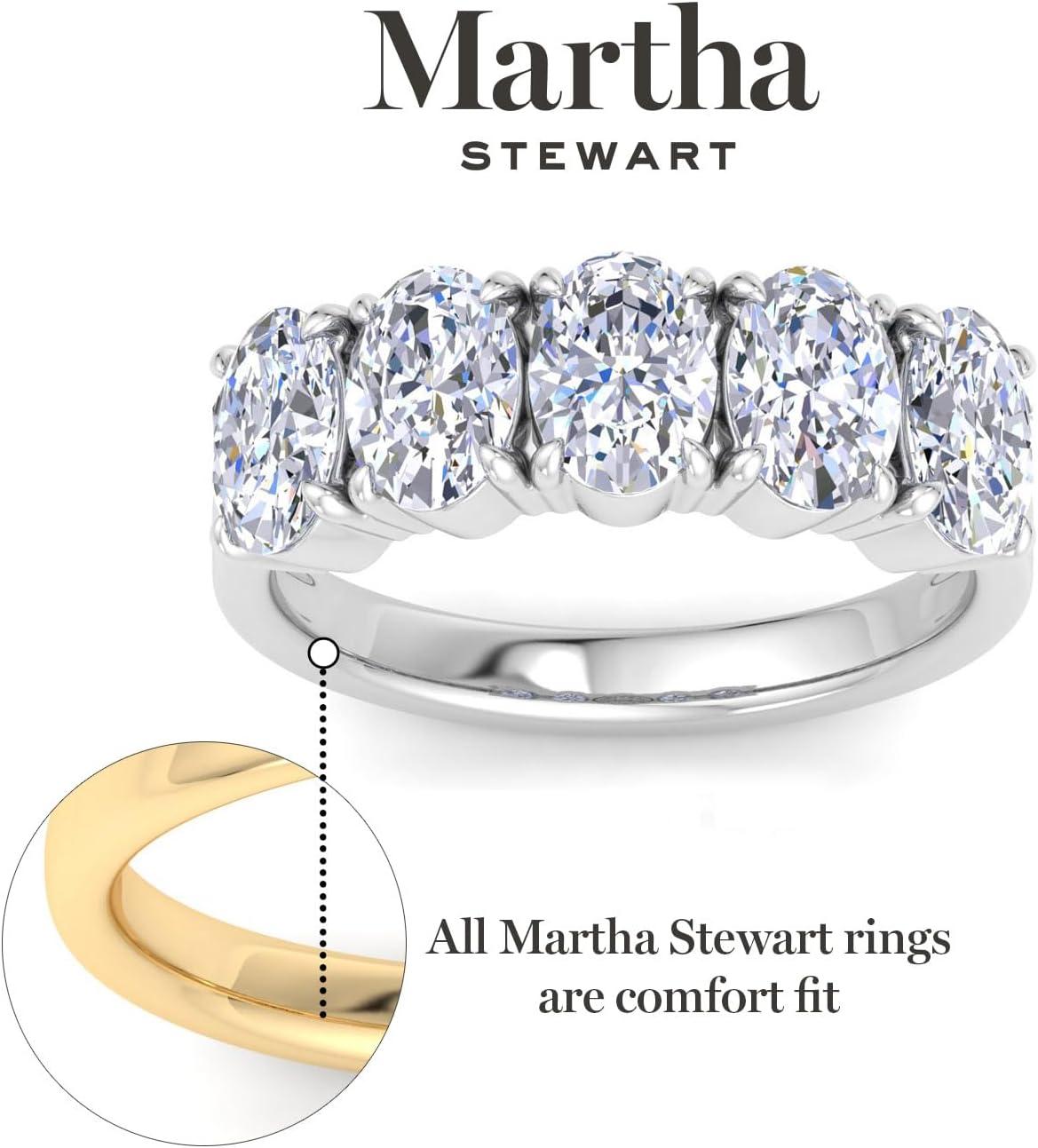 imageMartha Stewart 3 Carat Lab Grown Diamond Ring Five Stone Diamond Engagement Ring in 14 Karat Goldyellowgold