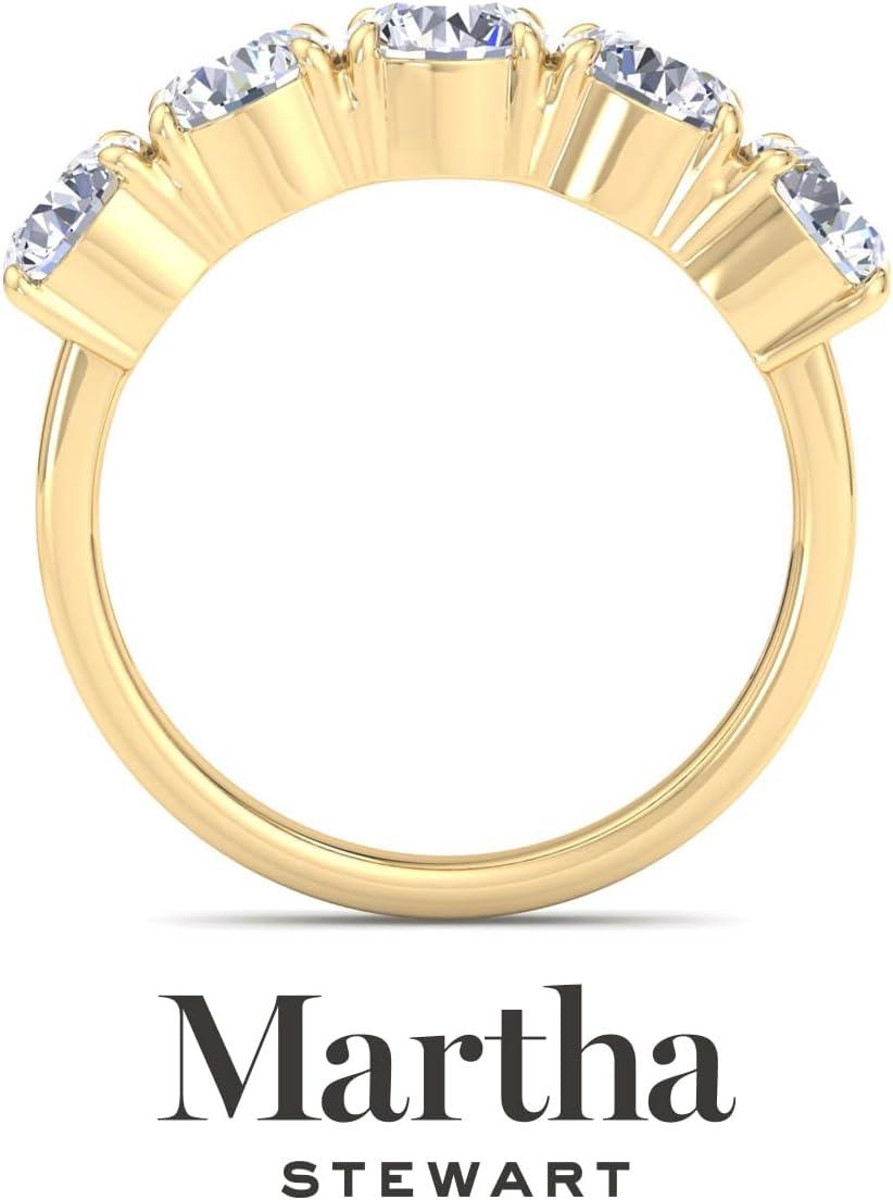 imageMartha Stewart 3 Carat Lab Grown Diamond Ring Five Stone Diamond Engagement Ring in 14 Karat Goldyellowgold