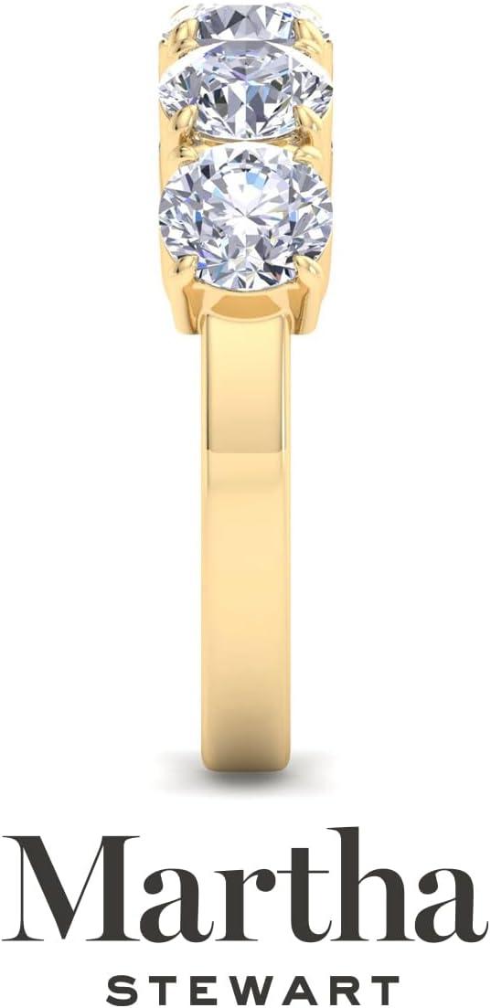 imageMartha Stewart 3 Carat Lab Grown Diamond Ring Five Stone Diamond Engagement Ring in 14 Karat Goldyellowgold