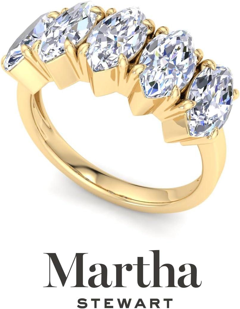 imageMartha Stewart 3 Carat Lab Grown Diamond Ring Five Stone Diamond Engagement Ring in 14 Karat Goldyellowgold