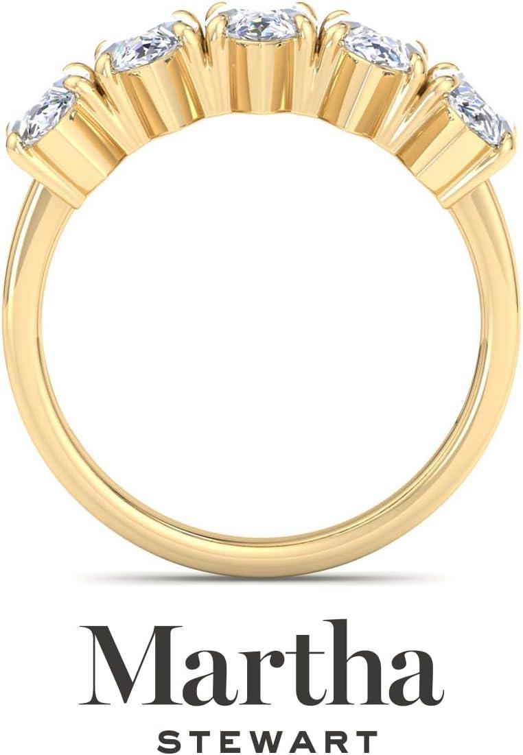imageMartha Stewart 3 Carat Lab Grown Diamond Ring Five Stone Diamond Engagement Ring in 14 Karat Goldyellowgold