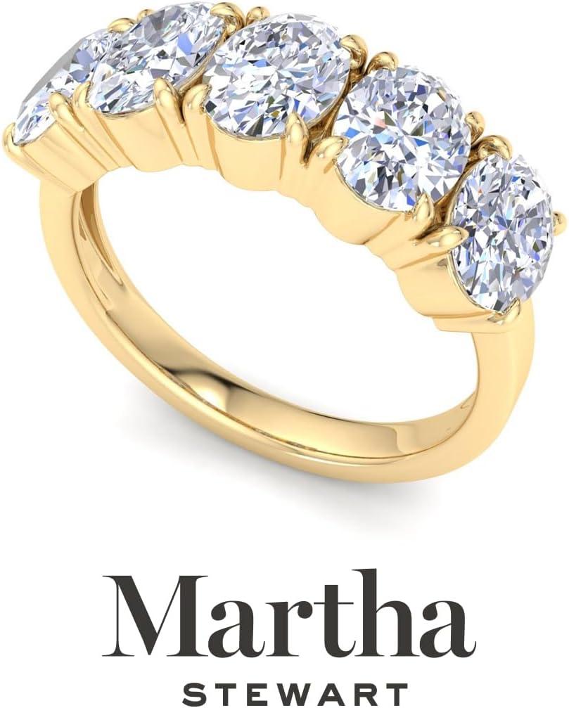 imageMartha Stewart 3 Carat Lab Grown Diamond Ring Five Stone Diamond Engagement Ring in 14 Karat Goldyellowgold
