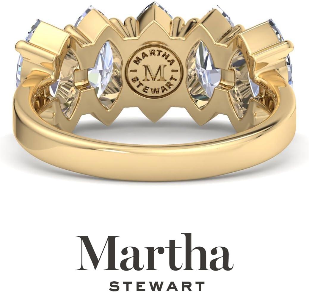imageMartha Stewart 3 Carat Lab Grown Diamond Ring Five Stone Diamond Engagement Ring in 14 Karat Goldyellowgold