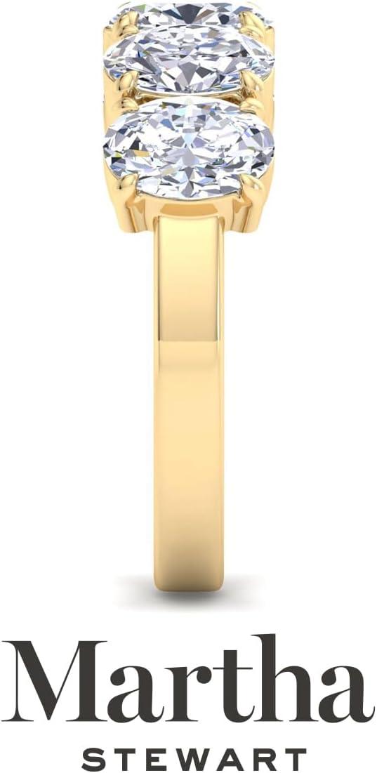 imageMartha Stewart 3 Carat Lab Grown Diamond Ring Five Stone Diamond Engagement Ring in 14 Karat Goldyellowgold
