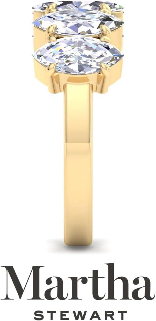 imageMartha Stewart 3 Carat Lab Grown Diamond Ring Five Stone Diamond Engagement Ring in 14 Karat Goldyellowgold