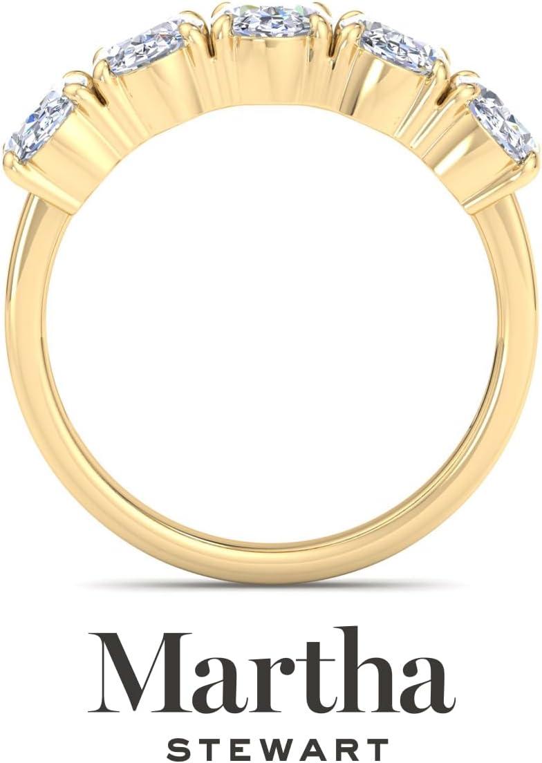 imageMartha Stewart 3 Carat Lab Grown Diamond Ring Five Stone Diamond Engagement Ring in 14 Karat Goldyellowgold