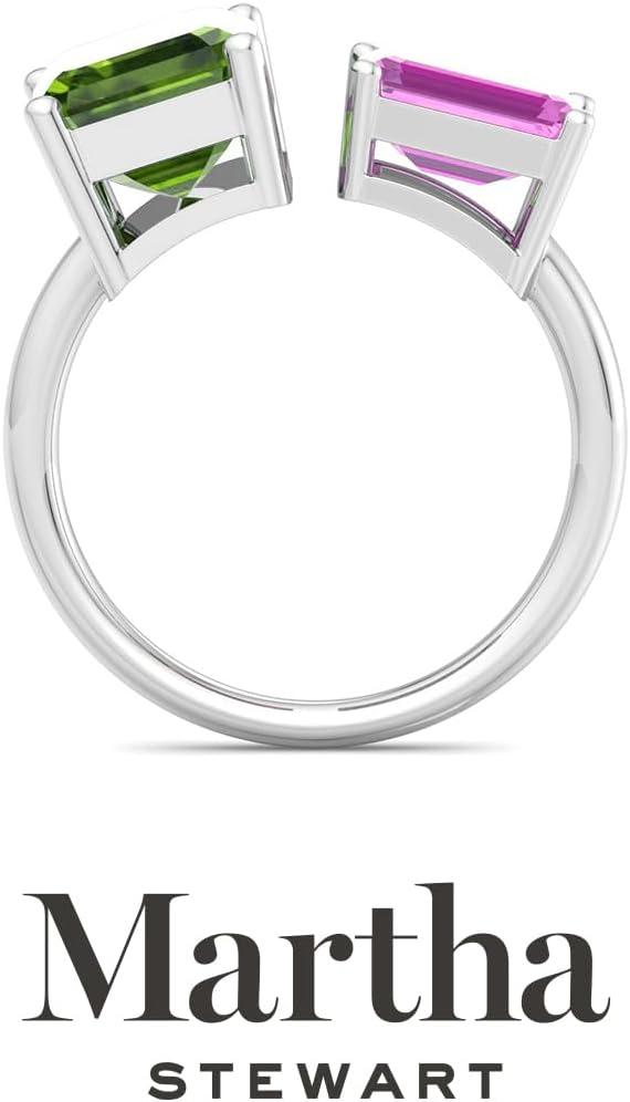 imageMartha Stewart 4 12 Carat Two Stone Gemstone Ring For Women in Sterling Silver Gemstone Jewelry For WomenOption 2