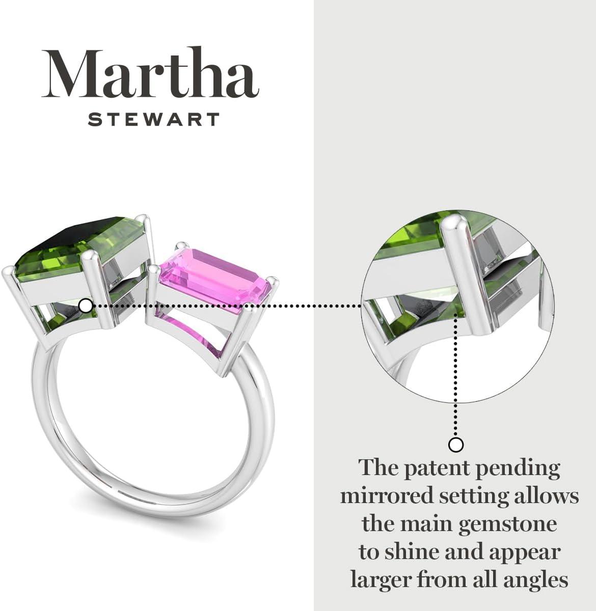 imageMartha Stewart 4 12 Carat Two Stone Gemstone Ring For Women in Sterling Silver Gemstone Jewelry For WomenOption 2