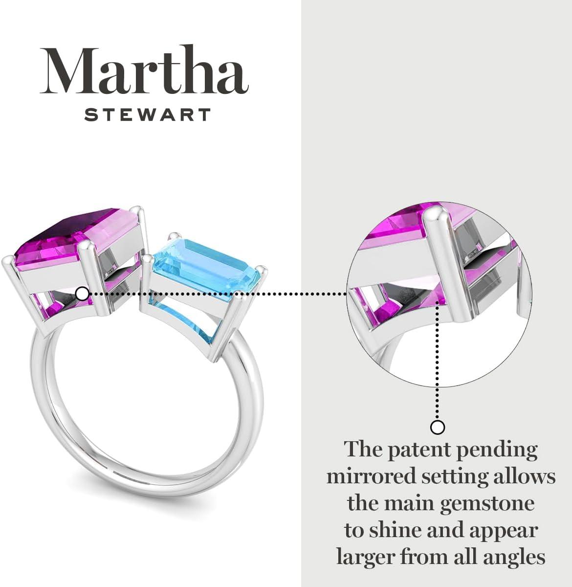 imageMartha Stewart 4 12 Carat Two Stone Gemstone Ring For Women in Sterling Silver Gemstone Jewelry For WomenOption 3