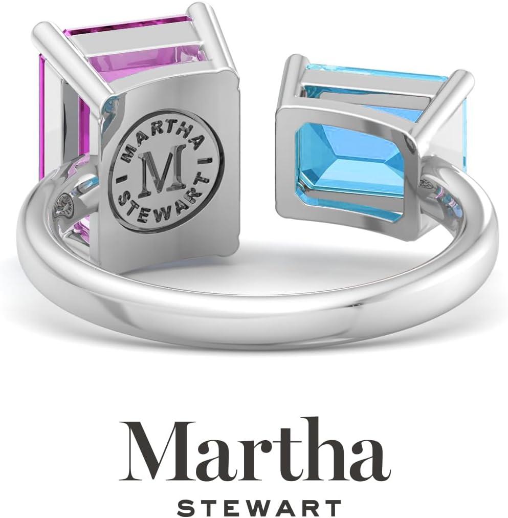 imageMartha Stewart 4 12 Carat Two Stone Gemstone Ring For Women in Sterling Silver Gemstone Jewelry For WomenOption 3