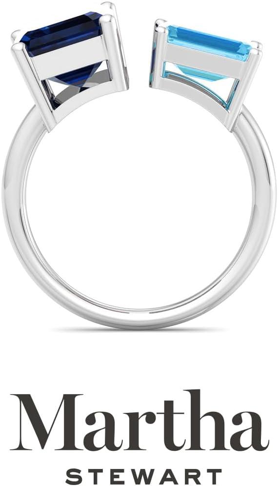 imageMartha Stewart 4 12 Carat Two Stone Gemstone Ring For Women in Sterling Silver Gemstone Jewelry For WomenOption 4