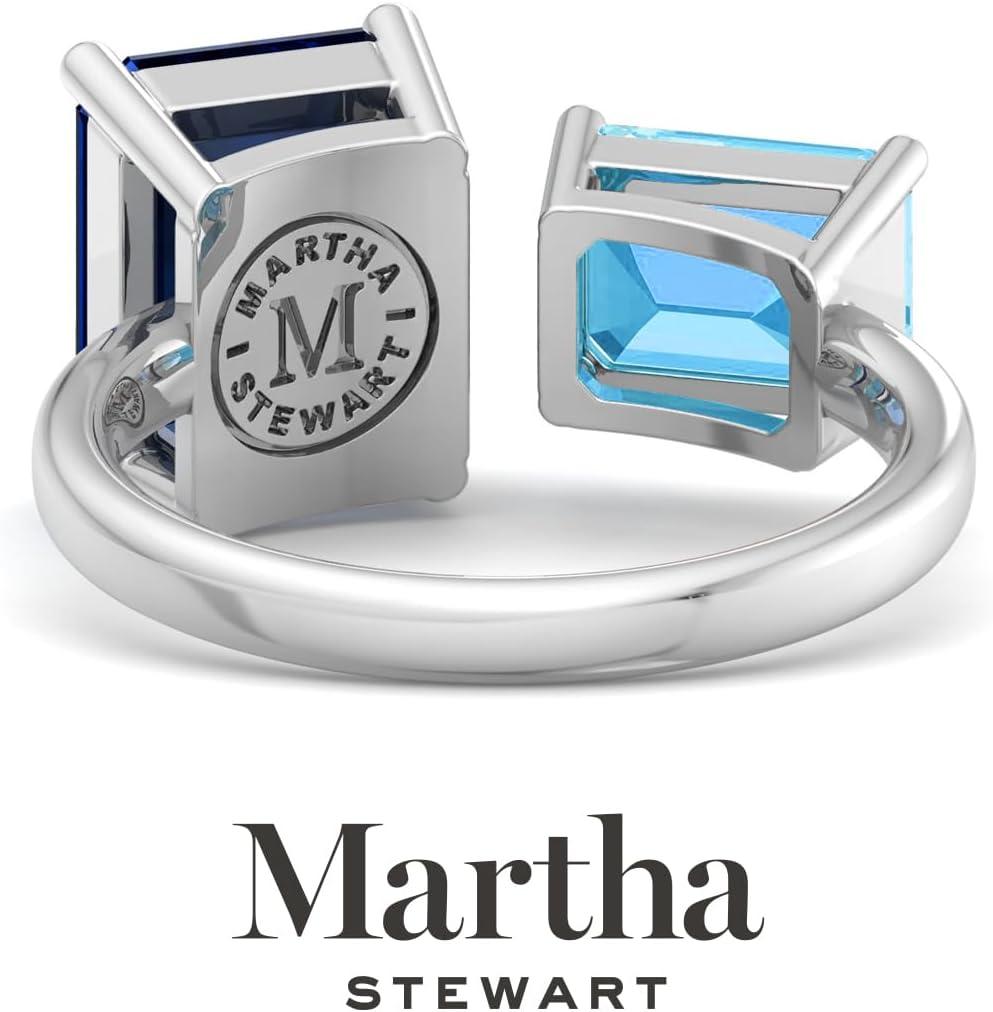 imageMartha Stewart 4 12 Carat Two Stone Gemstone Ring For Women in Sterling Silver Gemstone Jewelry For WomenOption 4