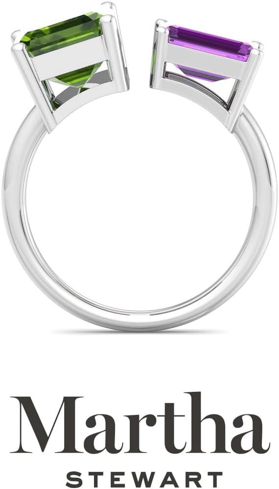 imageMartha Stewart 4 12 Carat Two Stone Gemstone Ring For Women in Sterling Silver Gemstone Jewelry For WomenOption 5