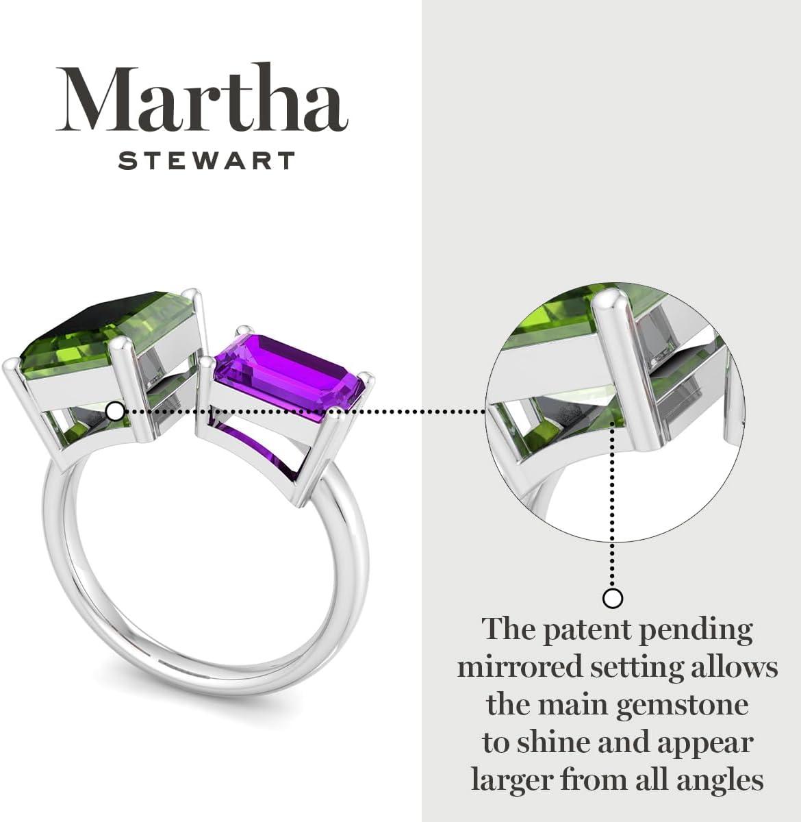 imageMartha Stewart 4 12 Carat Two Stone Gemstone Ring For Women in Sterling Silver Gemstone Jewelry For WomenOption 5