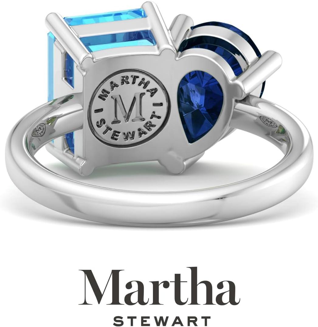 imageMartha Stewart 4 34 Carat Two Stone Gemstone Ring For Women in Sterling Silver Gemstone Jewelry For WomenOption 2