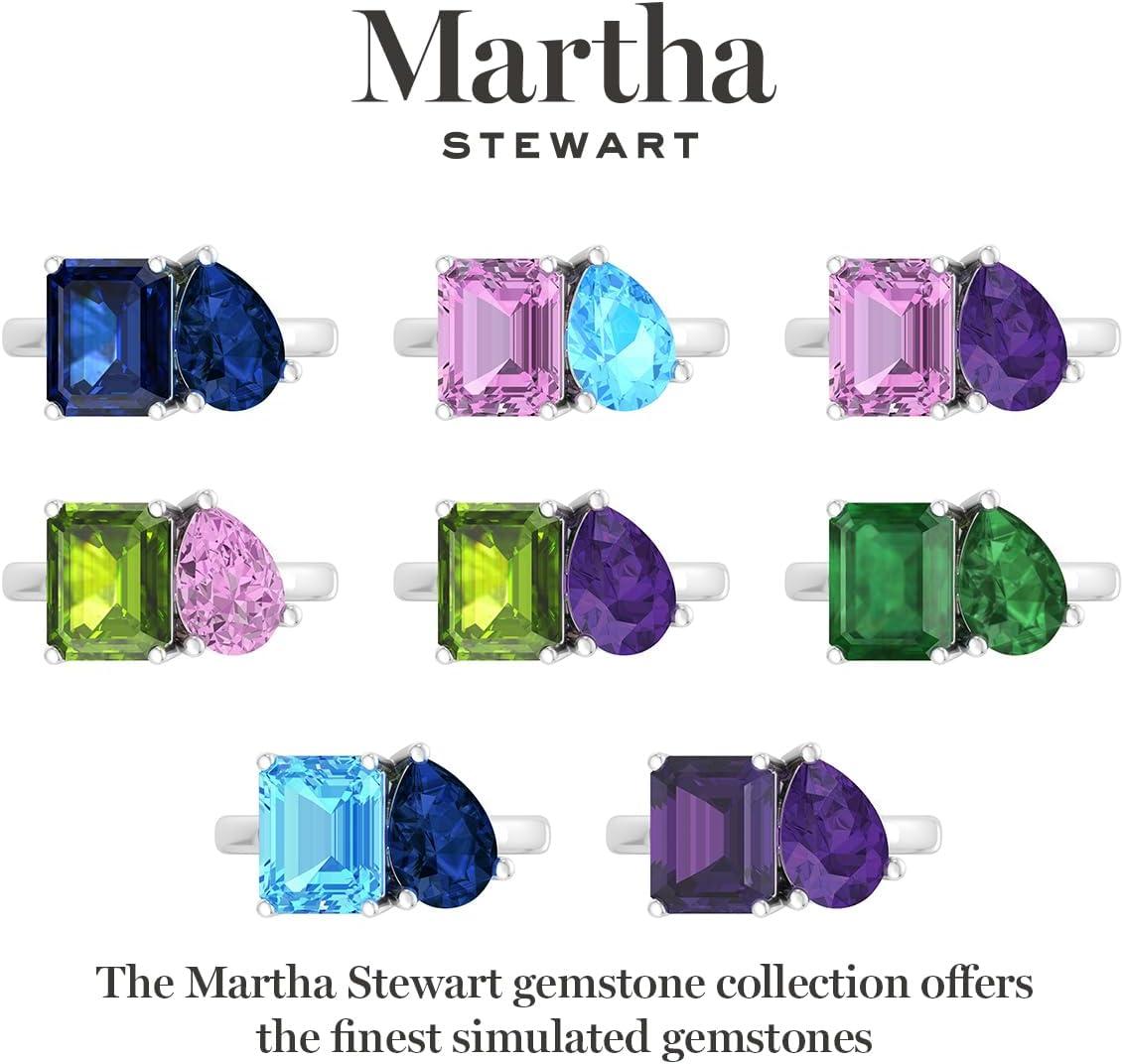 imageMartha Stewart 4 34 Carat Two Stone Gemstone Ring For Women in Sterling Silver Gemstone Jewelry For WomenOption 3