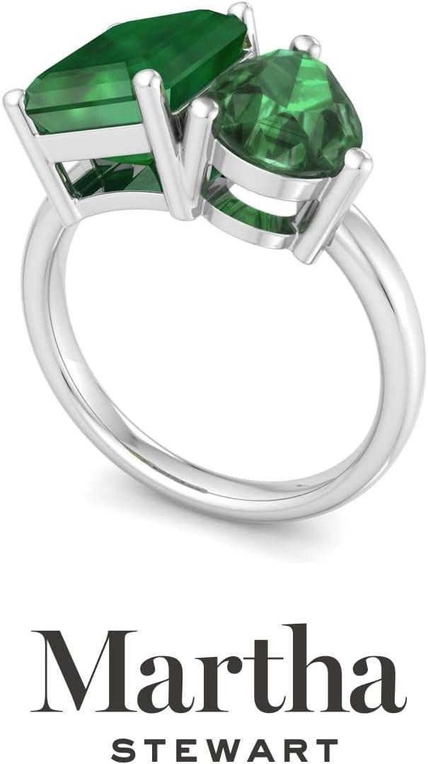 imageMartha Stewart 4 34 Carat Two Stone Gemstone Ring For Women in Sterling Silver Gemstone Jewelry For WomenOption 3