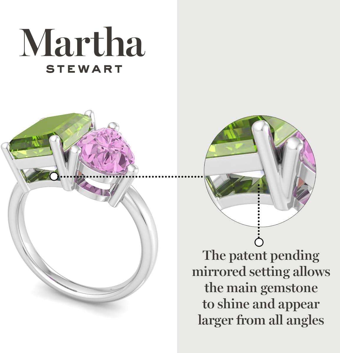 imageMartha Stewart 4 34 Carat Two Stone Gemstone Ring For Women in Sterling Silver Gemstone Jewelry For WomenOption 5