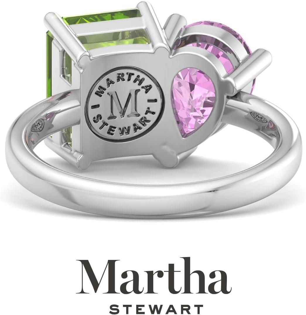 imageMartha Stewart 4 34 Carat Two Stone Gemstone Ring For Women in Sterling Silver Gemstone Jewelry For WomenOption 5