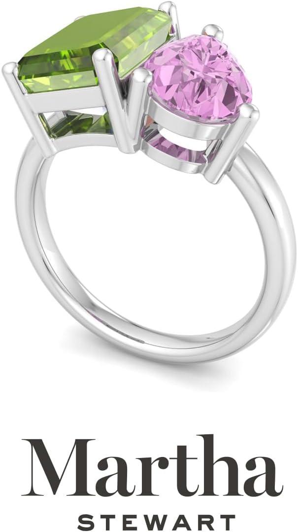 imageMartha Stewart 4 34 Carat Two Stone Gemstone Ring For Women in Sterling Silver Gemstone Jewelry For WomenOption 5