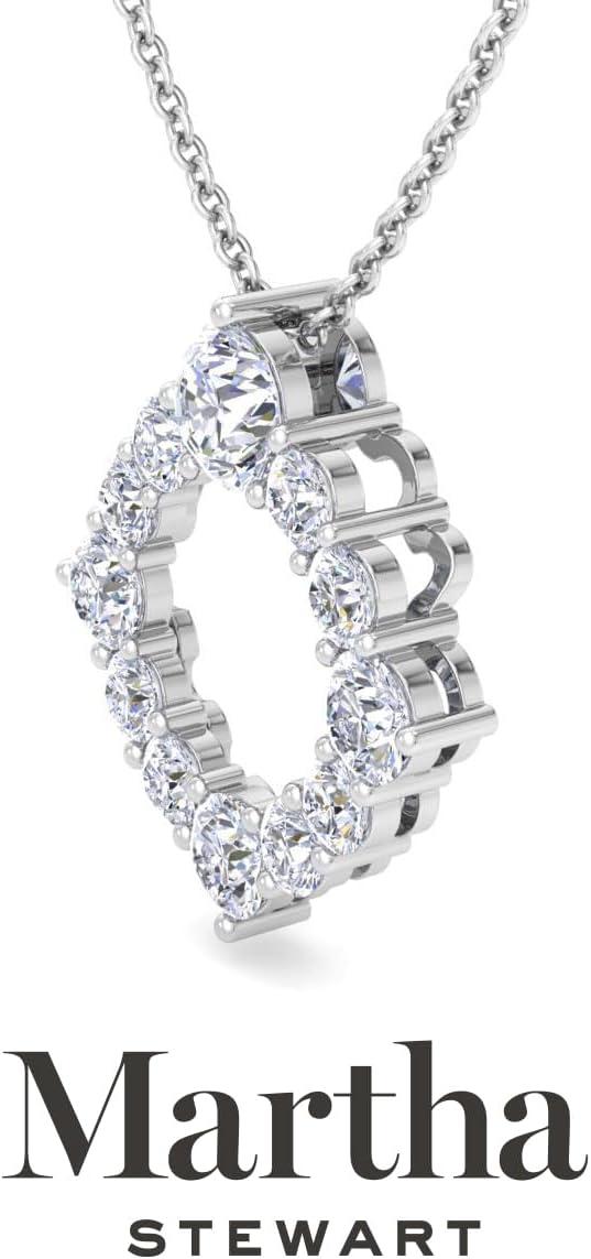 imageMartha Stewart 4 Carat Lab Grown Diamond Circle Necklace In 14 Karat Gold Lab Grown Diamond Necklace For Womenwhitegold