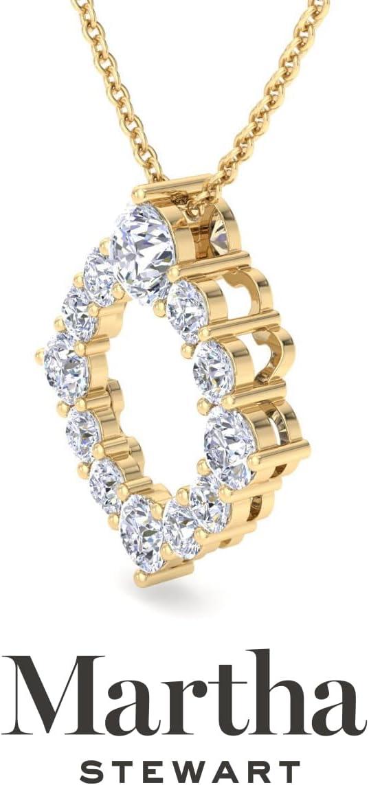 imageMartha Stewart 4 Carat Lab Grown Diamond Circle Necklace In 14 Karat Gold Lab Grown Diamond Necklace For Womenyellowgold