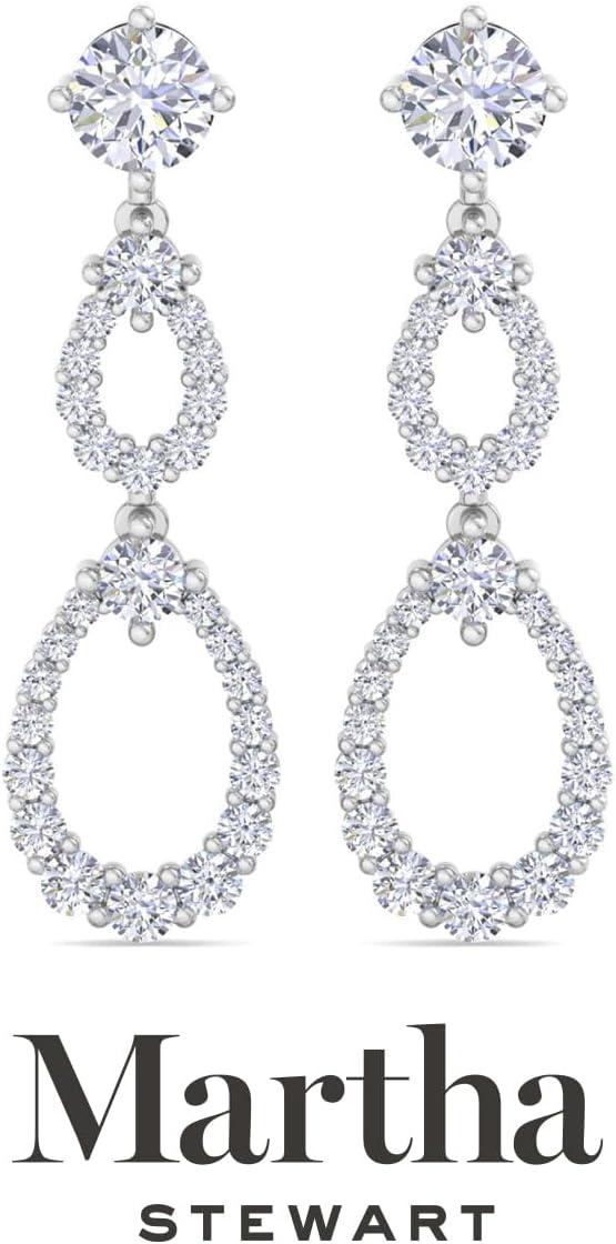 imageMartha Stewart 4 Carat Lab Grown Diamond Drop Earrings In 14 Karat Gold Lab Grown Diamond Earringswhitegold