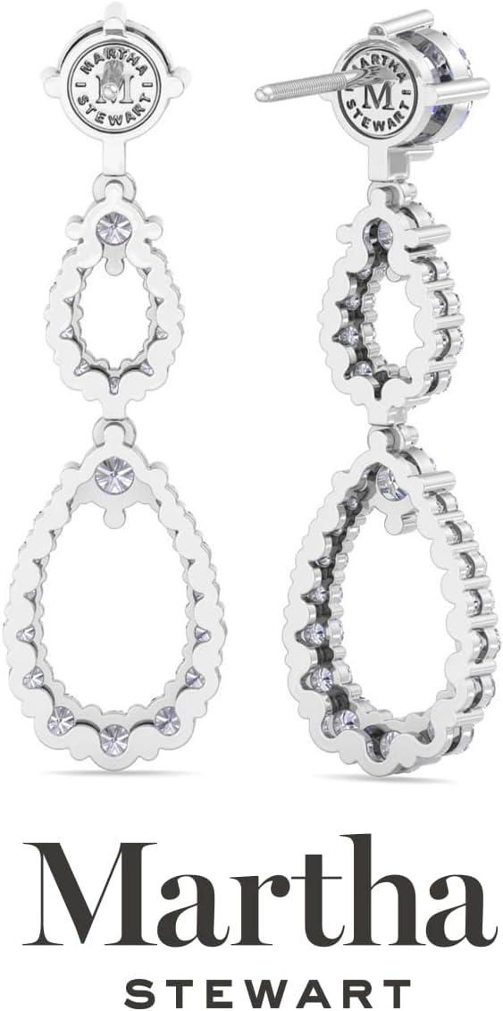 imageMartha Stewart 4 Carat Lab Grown Diamond Drop Earrings In 14 Karat Gold Lab Grown Diamond Earringswhitegold