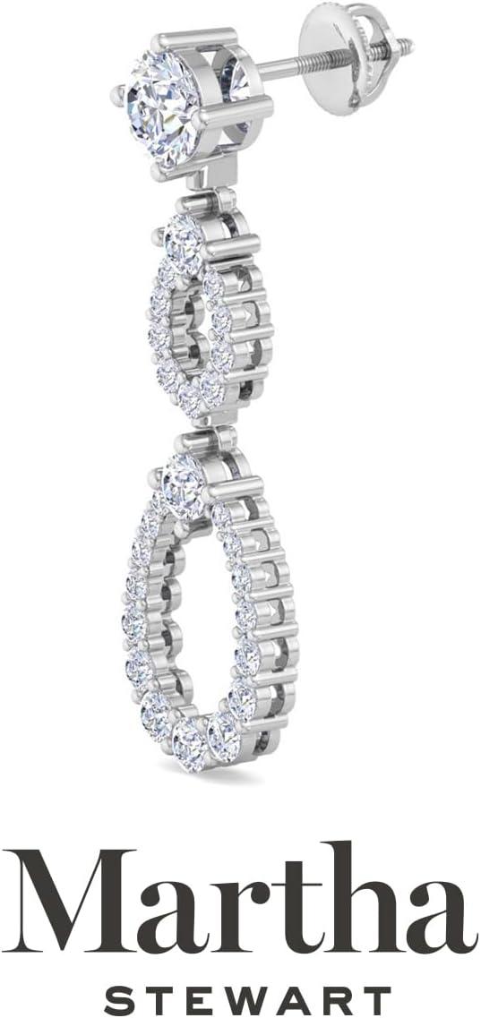 imageMartha Stewart 4 Carat Lab Grown Diamond Drop Earrings In 14 Karat Gold Lab Grown Diamond Earringswhitegold