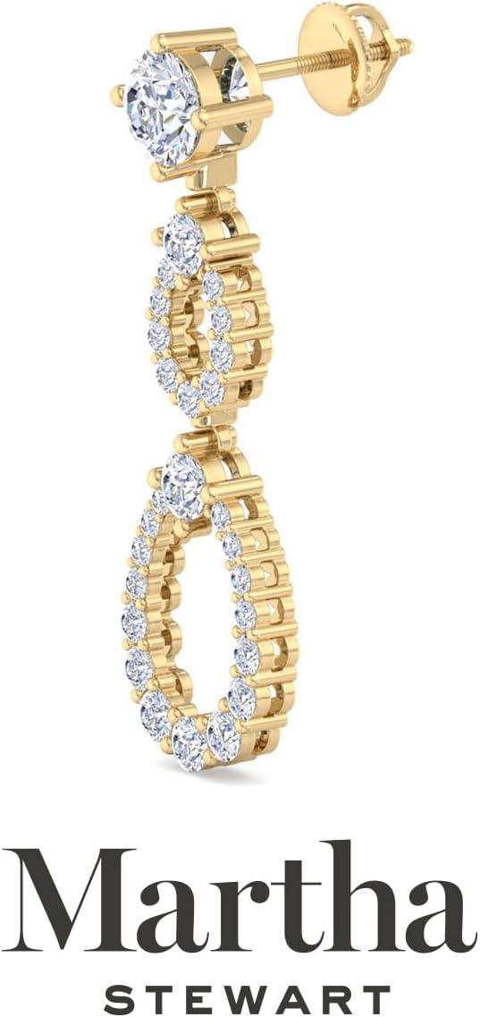 imageMartha Stewart 4 Carat Lab Grown Diamond Drop Earrings In 14 Karat Gold Lab Grown Diamond Earringsyellowgold