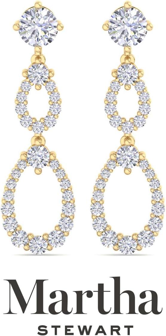 imageMartha Stewart 4 Carat Lab Grown Diamond Drop Earrings In 14 Karat Gold Lab Grown Diamond Earringsyellowgold
