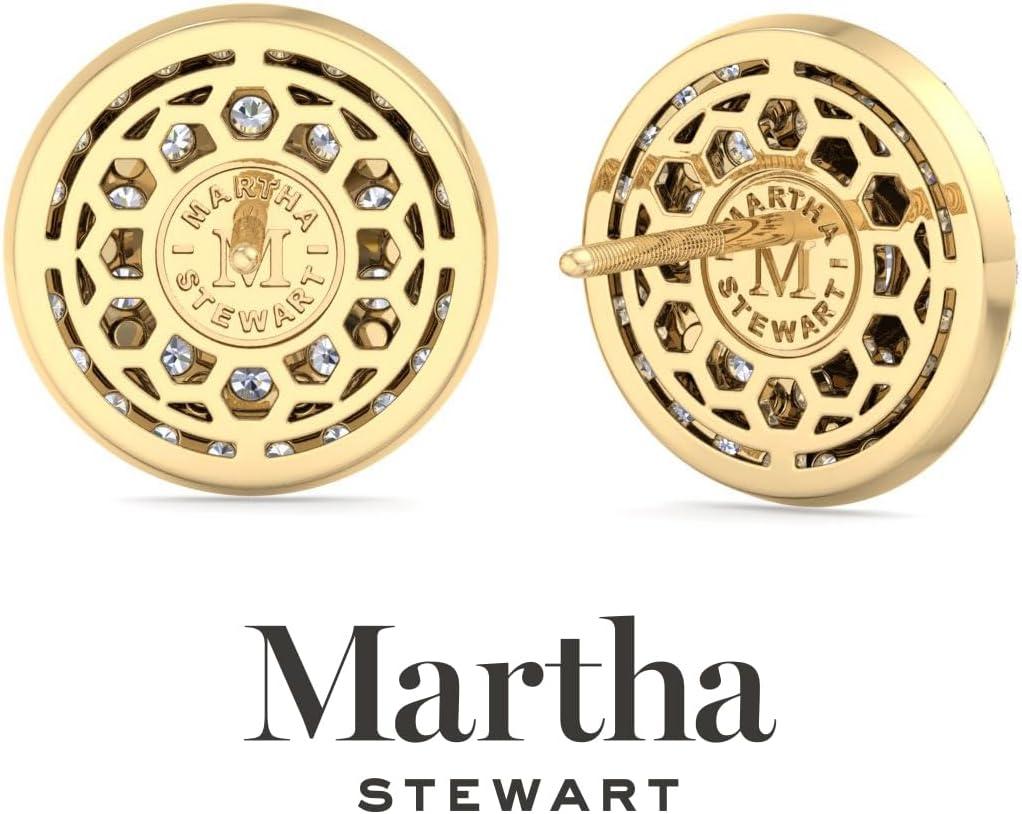 imageMartha Stewart 4 Carat Lab Grown Diamond Halo Stud Earrings In 14K Gold Lab Grown Diamond Earrings for Womenyellowgold