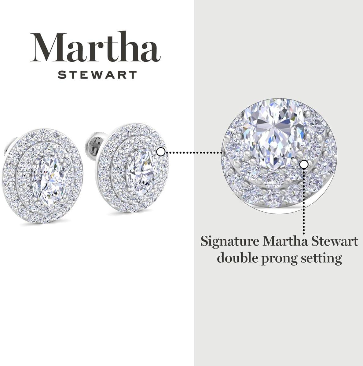 imageMartha Stewart 4 Carat Lab Grown Diamond Halo Stud Earrings In 14K Gold Lab Grown Diamond Earrings for Womenyellowgold