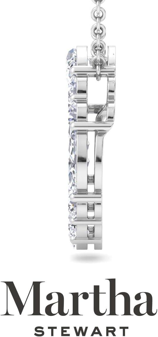 imageMartha Stewart 4 Carat Lab Grown Diamond Marquise and Round Circle Necklace In 14 Karat Gold Lab Grown Diamond Necklace For Womenwhitegold
