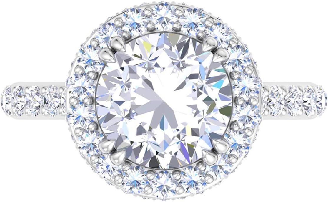 imageMartha Stewart 4 Carat Lab Grown Diamond Ring Hidden Halo Diamond Engagement Ring in 14 Karat Goldwhitegold