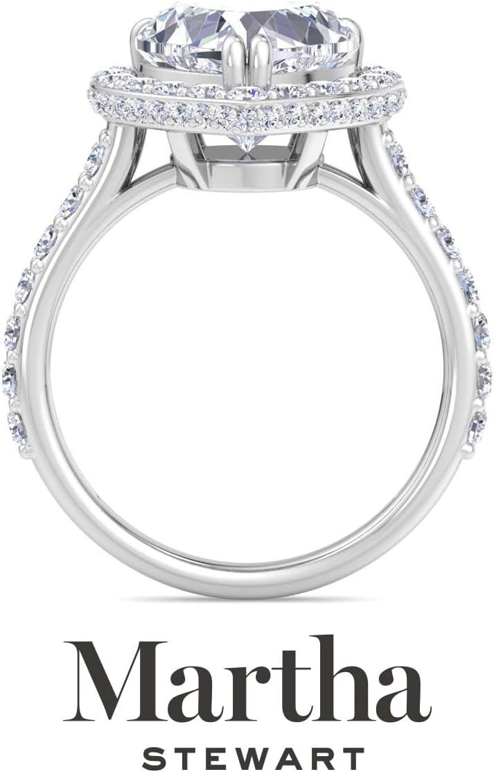 imageMartha Stewart 4 Carat Lab Grown Diamond Ring Hidden Halo Diamond Engagement Ring in 14 Karat Goldwhitegold