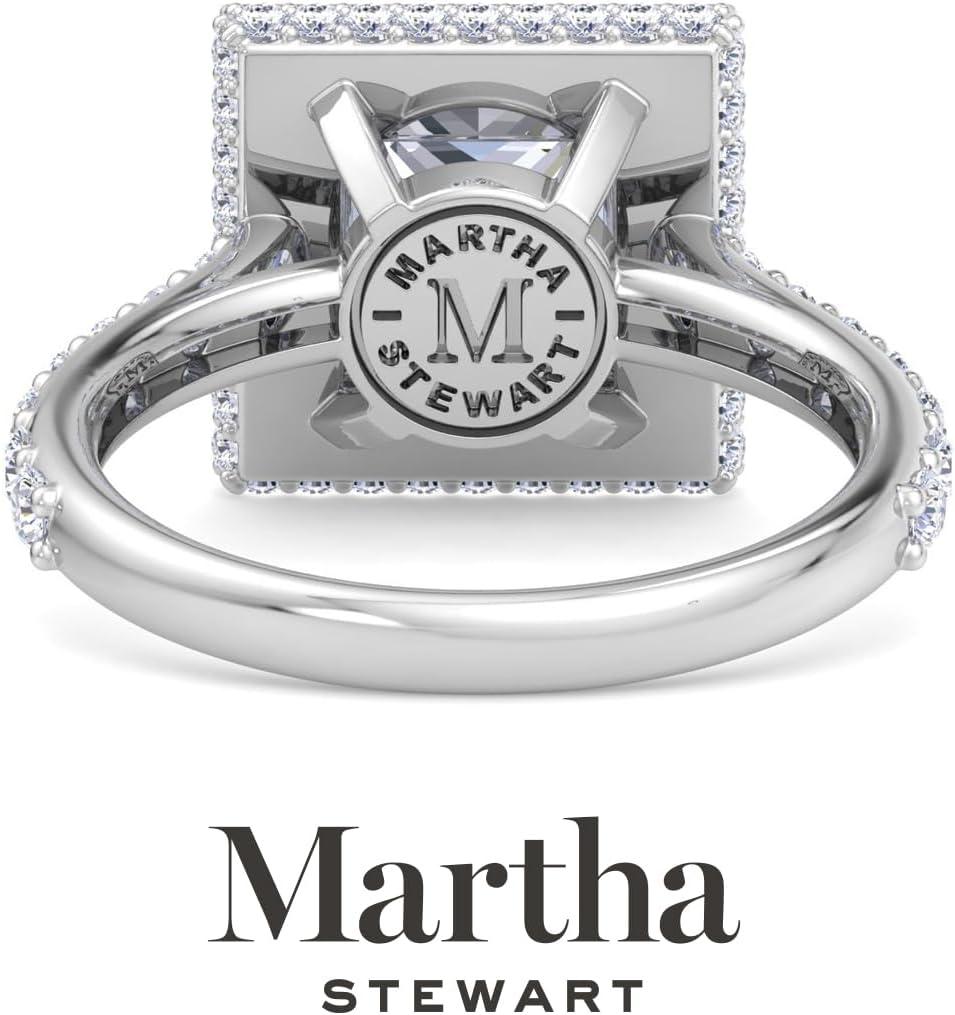 imageMartha Stewart 4 Carat Lab Grown Diamond Ring Hidden Halo Diamond Engagement Ring in 14 Karat Goldwhitegold