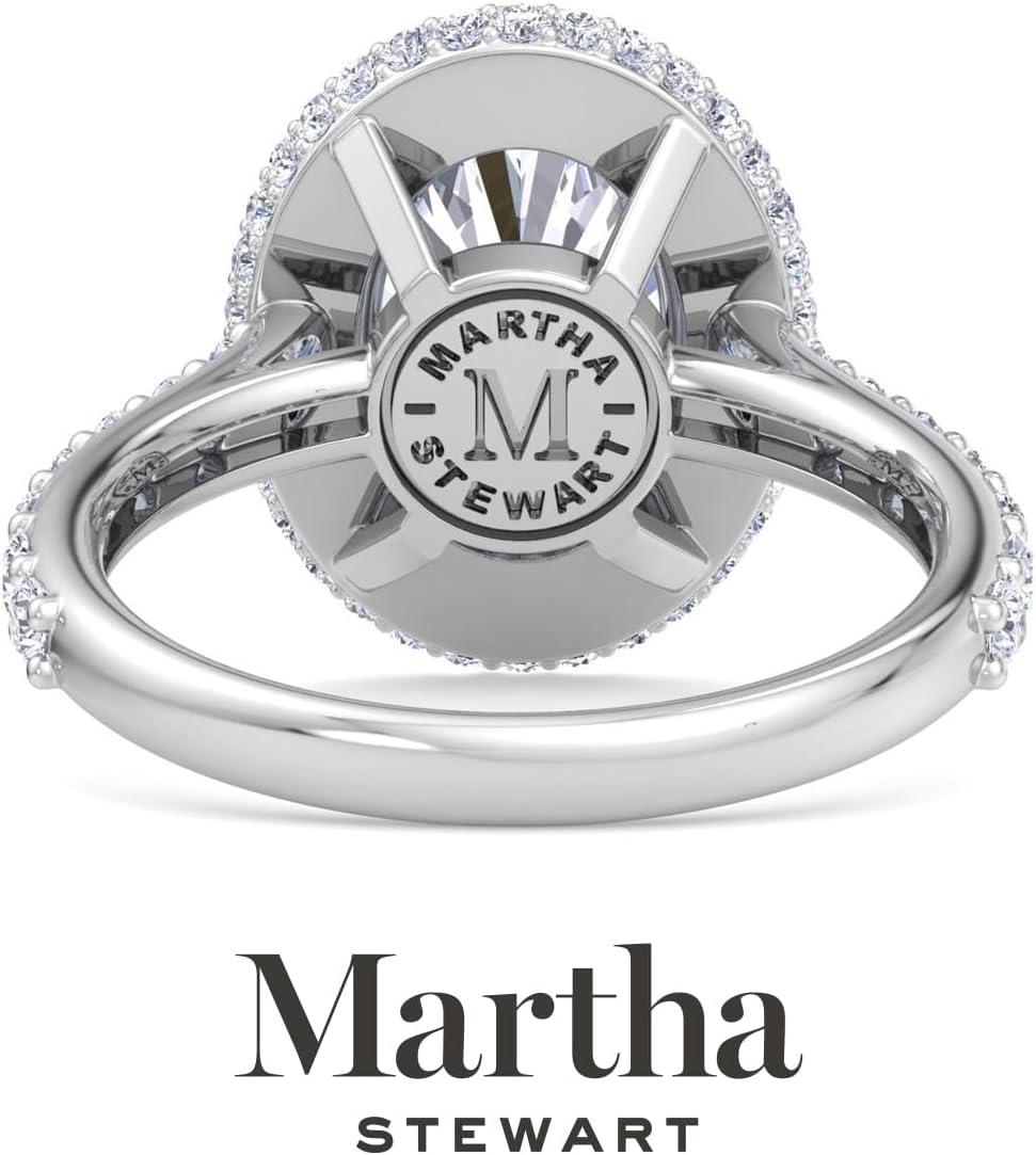 imageMartha Stewart 4 Carat Lab Grown Diamond Ring Hidden Halo Diamond Engagement Ring in 14 Karat Goldwhitegold