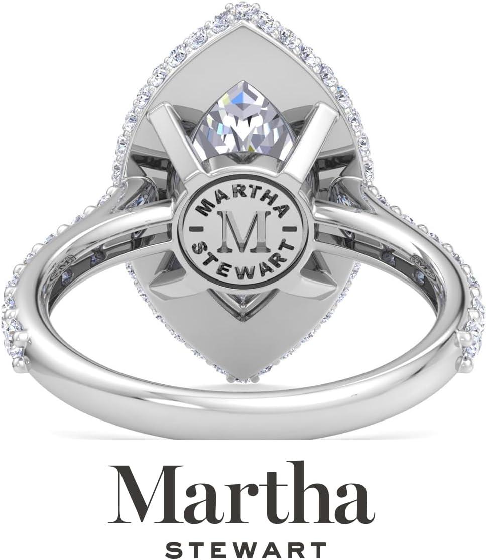 imageMartha Stewart 4 Carat Lab Grown Diamond Ring Hidden Halo Diamond Engagement Ring in 14 Karat Goldwhitegold