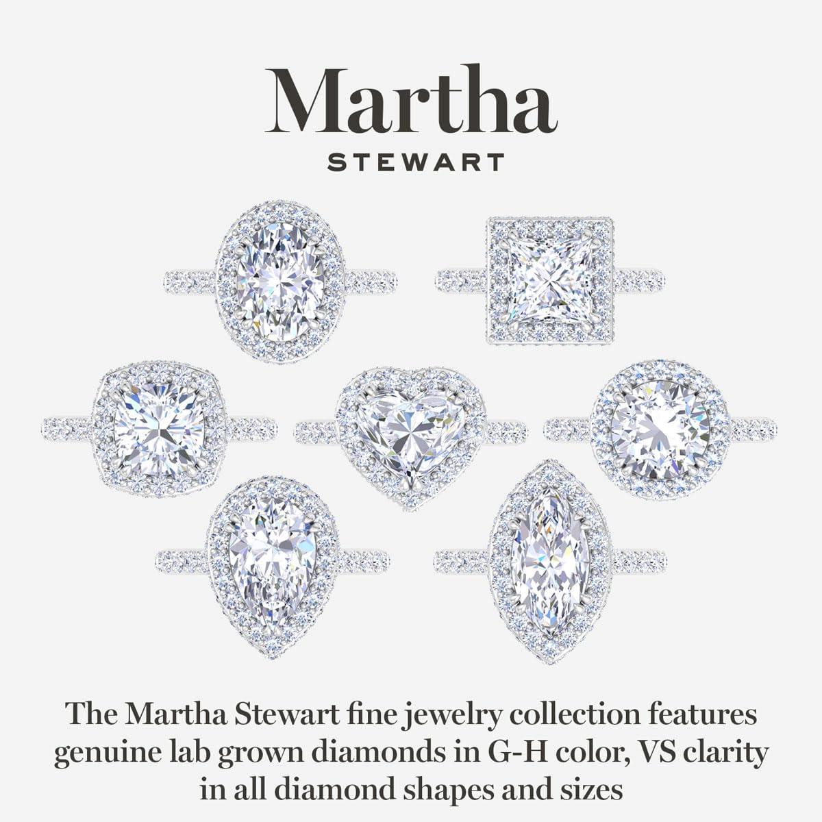 imageMartha Stewart 4 Carat Lab Grown Diamond Ring Hidden Halo Diamond Engagement Ring in 14 Karat Goldwhitegold