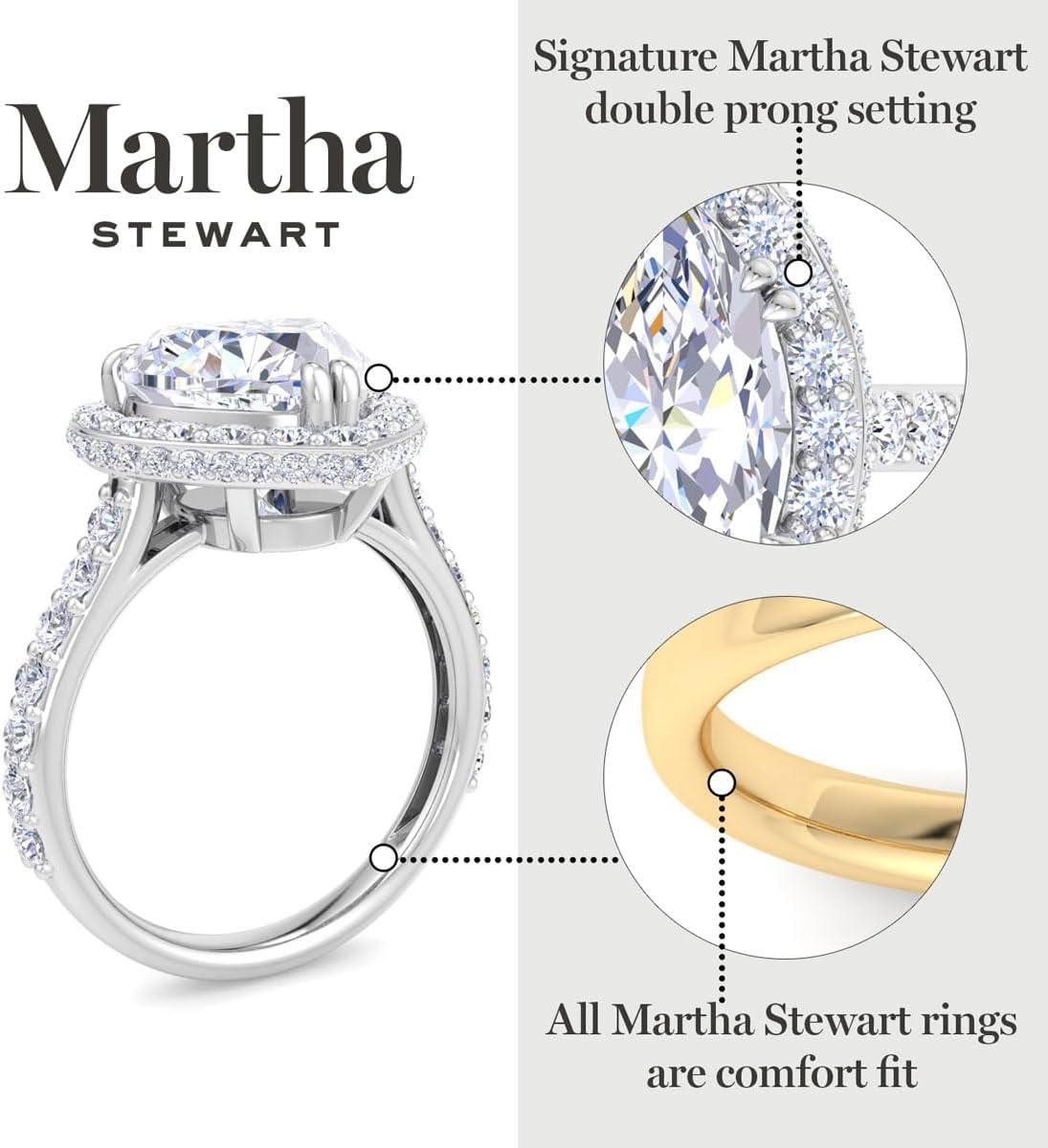 imageMartha Stewart 4 Carat Lab Grown Diamond Ring Hidden Halo Diamond Engagement Ring in 14 Karat Goldwhitegold