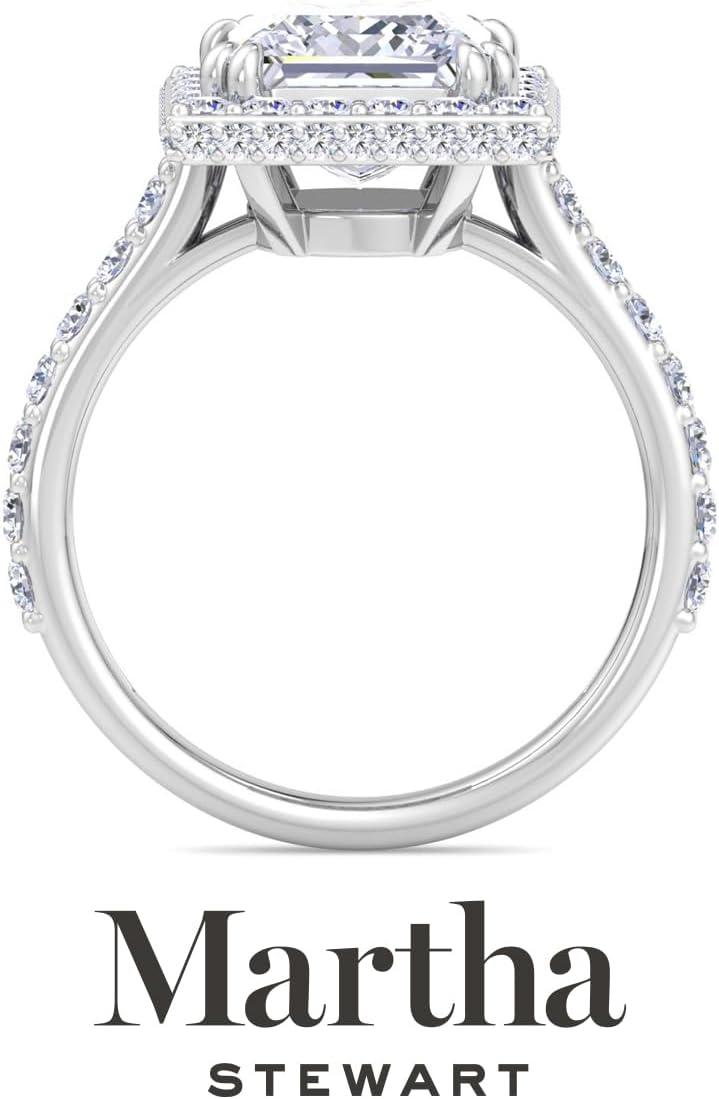 imageMartha Stewart 4 Carat Lab Grown Diamond Ring Hidden Halo Diamond Engagement Ring in 14 Karat Goldwhitegold