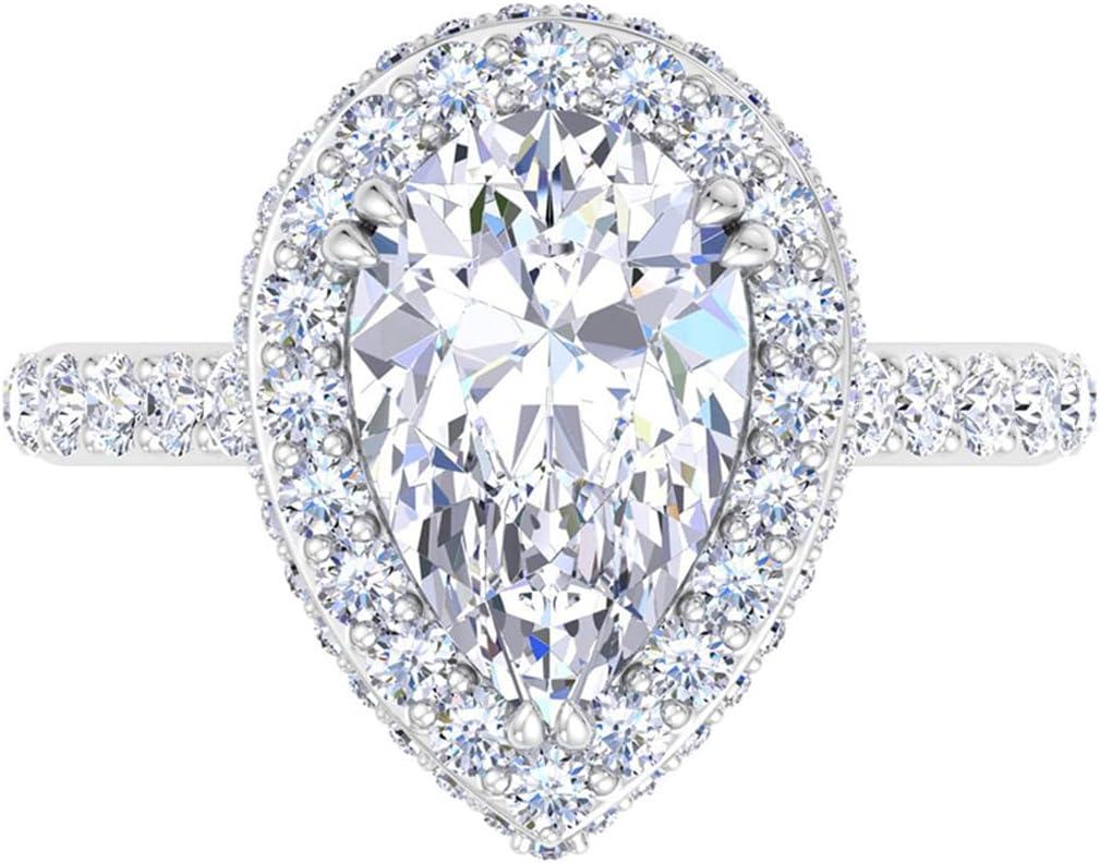 imageMartha Stewart 4 Carat Lab Grown Diamond Ring Hidden Halo Diamond Engagement Ring in 14 Karat Goldwhitegold
